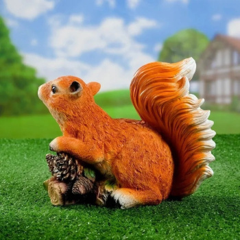 Садовая фигура "Белка на ветке с шишками" 14х24х21см  1259507