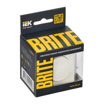 Светорегулятор "BRITE" белый 600Вт поворотно-нажимной IEK BR-D20-0600-K01  *1/8/80