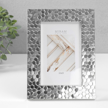 Фоторамка пластик Gallery 10х15 см, 651628 металлик (пластиковый экран) 6894043