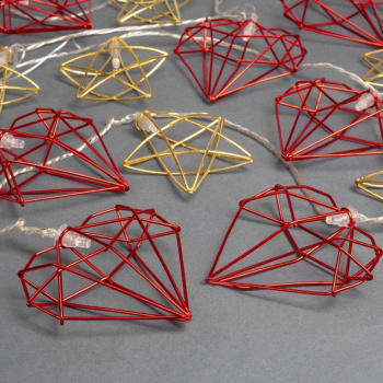 НИТЬ, 4 м, с насад. “Звезда и сердце”, Н.С. LED-20-220V, 8 режимов, МУЛЬТИ 3590751