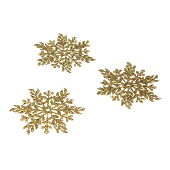 Подвеска "Волшебная снежинка" 11,5 см (набор 3 шт), Золото