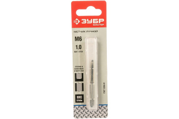 Метчик ручной М6х1,0мм, сталь 9ХС ЗУБР *1/10/100