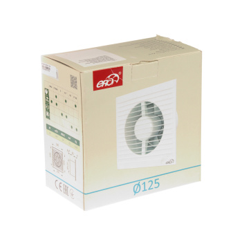 Вентилятор 125 Е125 S C ERA (Ø125мм, сетка, обратный клапан, 140м3/ч 180*180мм) *1/16