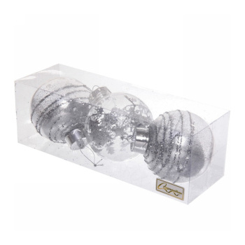 Набор новогодних шаров "Dream", диаметр 8 см, 3 шт., серебро