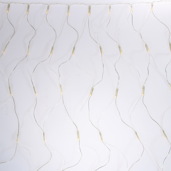 Гирлянда уличная Сеть, 24 В, VEGAS, 1,2х1 м, 144 лампы, желтый, прозрачный провод