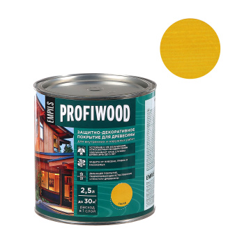 Защитно-декоративное покрытие 2.3 кг для древесины PROFIWOOD, алкидное, сосна
