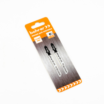 Пилки для лобзика по металлу 75мм шаг0,8мм прямой рез (2шт) T118G арт 37301186 Bohrer *10/100/600