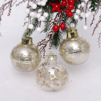 Набор новогодних шаров "Dream", диаметр 8 см, 3 шт., шампань