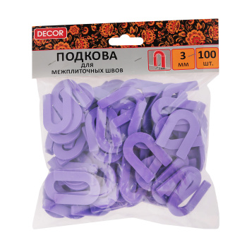 Система выравнивания плитки СВП "Подкова" 3,0мм многоразовая (пакет 100шт) (арт.444-0030)  *1/15/30