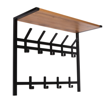 Вешалка настенная с полкой 2-х ярусная 670х270х545мм "Торонто 22Д" Черная ВСПТ22Д Ч ("ЗМИ") *1