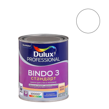 Краска акриловая для стен и потолков 1 л BINDO 3 База BW моющаяся глубокоматовая *1