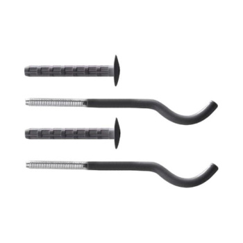 Кронштейн д/радиатора черный плоский с дюбелем 7,2х170мм (КОМПЛЕКТ 2ШТ) *1/50