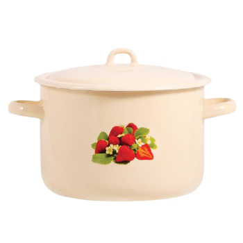 Кастрюля эмалированная 4,3л d200мм крышка с металл.ручк., с Деколью С-16141/4 *1/4