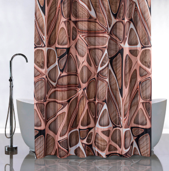 Штора для ванной "Санакс" п/эстер 180*180см "Медные узоры" без колец 01-83 *1/24