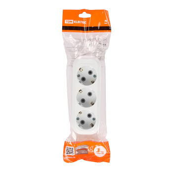 Корпус удлинителя "TDM" 3роз. 16А с заземлением белый SQ1806-0013 *1/16/96