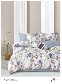 Постельное белье евро сатин Орхидея 7543, наволочки 70*70см - 2шт *1/4