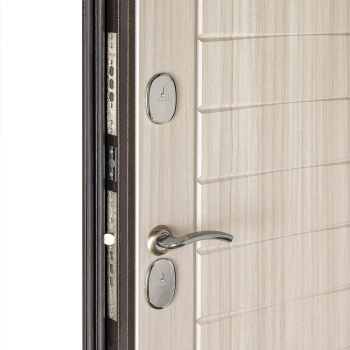 Дверь входная 2050х960х100 мм Дверной континент Комфорт 2, левая, медный антик/сандал светлый