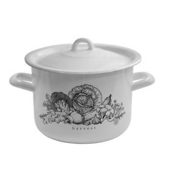 Кастрюля эмалированная 4,5л d200мм крышка с мет.ручк., с Дек."Harvest" Р-1615Бч/4Бл *1/4