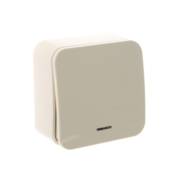 Выключатель "BLANCA" ОП 1кл. бежевый с подсветкой 10А 250В (изол.пласт.) BLNVА101117 *15/90