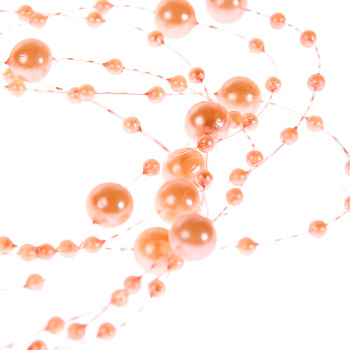 Бусы на ёлку 2м "Роса" d-7,5мм, Шампань