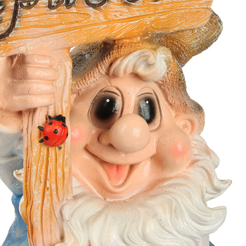 Садовая фигура "Гном с табличкой "ПРИВЕТ" 20х29х60см  1134712