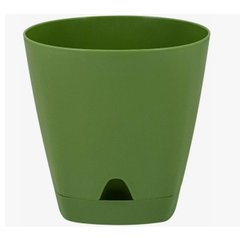 Кашпо пластм. "Amsterdam" 8,0л d верха 250мм h244мм прикор.полив Оливковый ING6202ОЛ *1/6