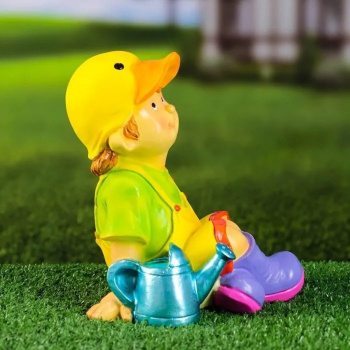 Садовая фигура "Мальчик в кепке-уточке" 16x17x19см 7751171