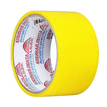 яяяЛента клейкая цветная 48мм х 16м ЖЕЛТЫЙ АЛЬЯНС  *6/36