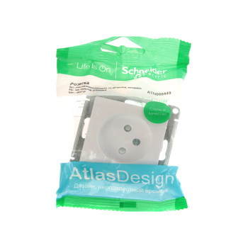 Механизм розетки 1-м СП ATLAS DESIGN без заземл. защ. шторки 16А жемчуг SchE ATN000449