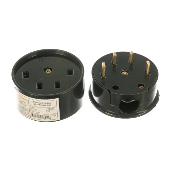 Разъем РШ-ВШ 32А 380В 3Р+РЕ кругл. черн. UNIVersal 1233 *1