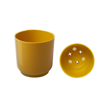 Кашпо пластм. "Дельта" 6,4л d верха 220мм h190мм со вставкой Медовый Д22-34 *1/3