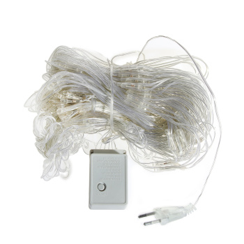 Гирлянда Сеть, VEGAS, 2 х 1,5 м, 176 ламп, теплый белый, 8 режимов, прозрачный провод