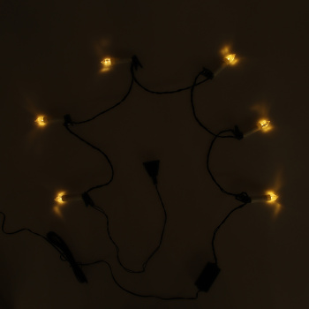 Гирлянда Свечи на прищепках, VEGAS, 1,5 м, 6 ламп, теплый белый, 220 В, зеленый провод