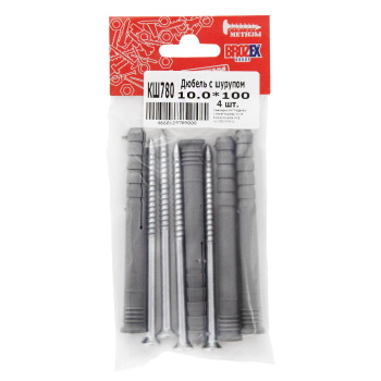 Дюбель с шурупом BROZEX 10,0*100 пакет (4шт) *10/100