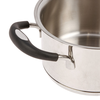 Кастрюля нерж. "TRAMONTINA" "Solar silicone" 1,85л Стекл.кр., с термораспр.дном 62124/163-TR *1/4