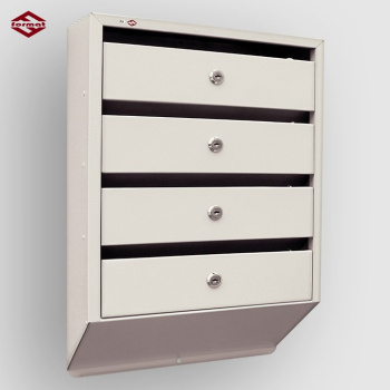 Ящик почтовый с замками 4 секции "Оптима-Люкс" под углом Серый Миасс *1