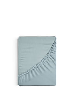 Простыня на резинке поплин (160*200+25см) Niteva 17710 серо-голубой *1/10
