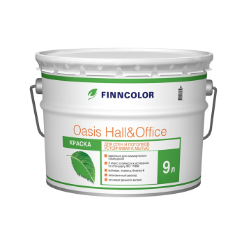 Краска акриловая 9 л для стен и потолков FINNCOLOR Oasis Hall&Office, белая база А, глубокоматовая