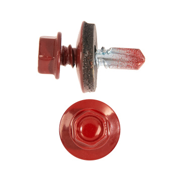 Саморез кровельный 5.5х19 мм BROZEX, RAL 3011, оцинкованная сталь