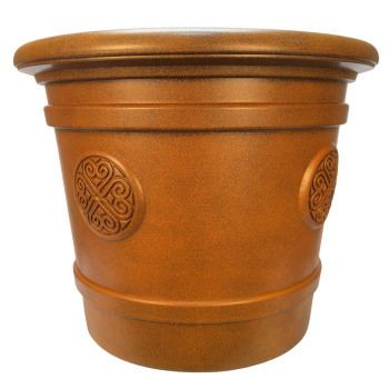 Кашпо пластм. "Medallion" эффект "камня" 40л d верха 500мм h400мм Терракот (оранж.) 81-6Е*1