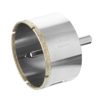 Коронка алмазная по керамике VIRA 68 мм, трехгранный хвостовик