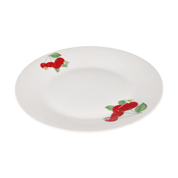 Тарелка фарфор. мелкая d20см с рис. "Вишня" ДФ- ТП20-3 ("DECO") *72