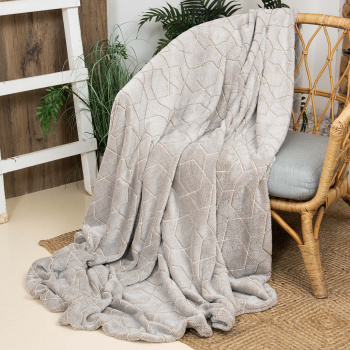 Плед 150*200см фланель Stella Geometry бежевый светящийся Casa Conforte *1