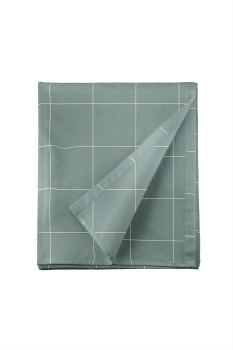 Простыня 1,5сп поплин (150*220см) Niteva 21297-1 клетка голубой *1/20