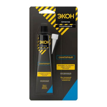 Герметик санитарный 60 мл ЭКОН, силиконовый, прозрачный