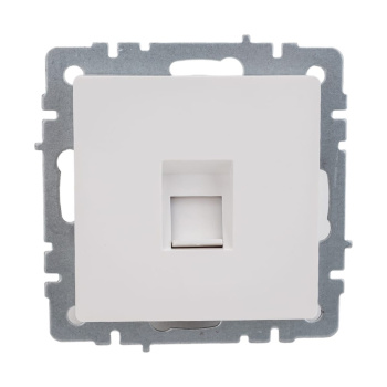 Механизм розетки "BRITE" компьютерной RJ45 бел. IEK BR-K10-1-K01  *10/80