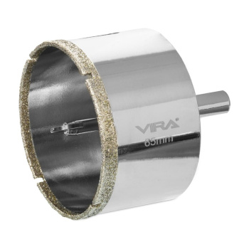 Коронка алмазная по керамике VIRA 65 мм, трехгранный хвостовик