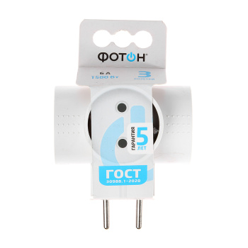 Разветвитель 3роз. 6-3Т, 6А 22845 "Фотон" *1/30/120