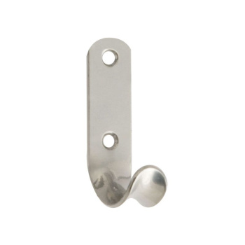 Крючок мебельный ДомоСтрой, однорожковый, хром