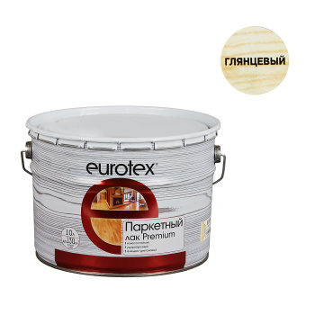 Лак алкидно-уретановый Eurotex Premium, 10 л, паркетный, глянцевый Лак алкидно-уретановый Eurotex Premium, 10 л, паркетный, глянцевый